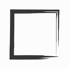 Doodle square frame icon. Gray element. Handdrawn picture. Brush stroke style. Vector illustration. Stock image.