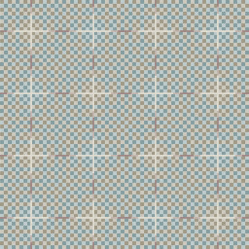 Checkered plaid texture. Optical illusion as if it the Cross lights up. Tartan seamless vector pattern. Geometrical square background.