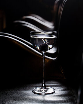 Luxury liquor in a black elegant atmosphere, brutal photo for a man's magazine