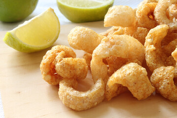 Pork crackling, appetizer. Traditional Brazilian cuisine