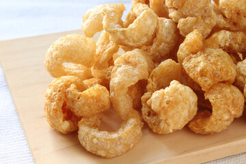 Pork crackling, appetizer. Traditional Brazilian cuisine
