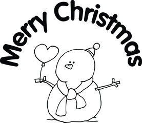 Vector illustration cartoon santa claus snowman christmas card series