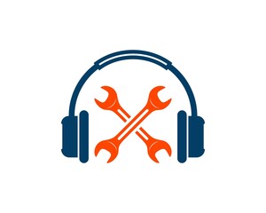 Music headphone with cross repair wrench inside