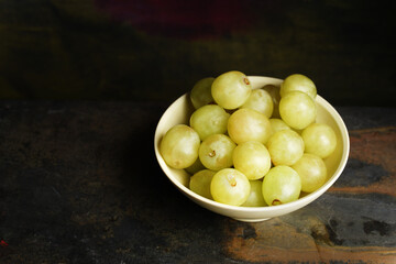 Green Grapes on Dark and Moody Background