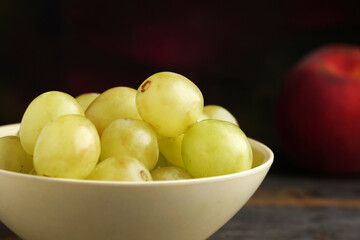 Green Grapes on Dark and Moody Background
