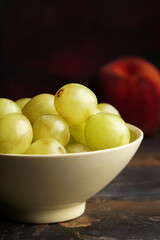 Green Grapes on Dark and Moody Background