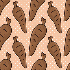 yucca vegetable food seamless pattern vector illustration 
