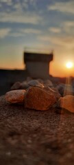 sunset and the rocks beauty in summer