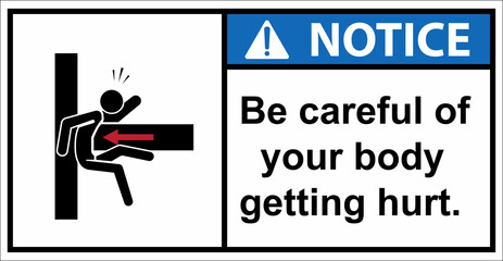 Be careful of your body getting hurt.Notice Sign