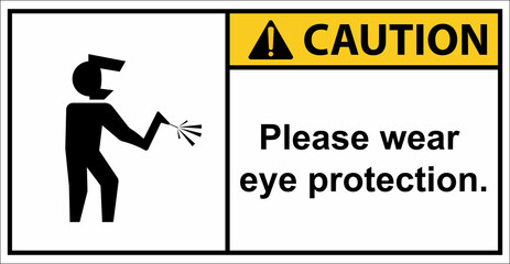 welding area Please wear eye protection.,Caution sign.