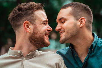 Fototapeta premium gay couple looking at each other