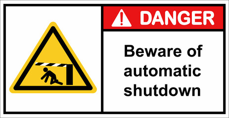 Beware of the car barrier automatic closing.,Danger sign.