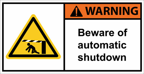 Beware of the car barrier automatic closing.,Warning sign.
