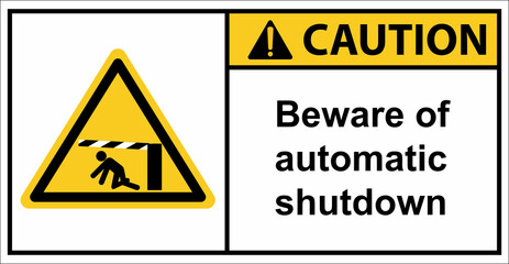 Beware of the car barrier automatic closing.,Caution sign.