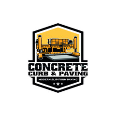 concrete - paving - asphalt machine isolated logo vector