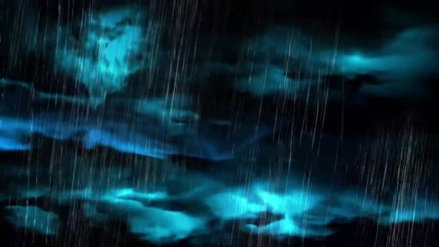 Lightning and rain In Storm Clouds.Storm clouds with lightning. Lightning sparkles in the clouds. Motion graphics.dark lightning thunder with fire sparks for a background graphics. mov.