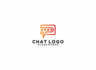 Fototapeta premium chat logo with a chat bubble logo for those shaped like a wallet which means to save chats well