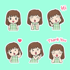 sticker chibi girl3