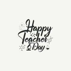 Happy teacher day typography t-shirt print clothing design vector. school and college Teacher motivational T shirt design for gift, Thank you teacher t-shirt gift