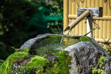 日本のつくばい　和風イメージ