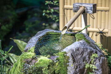 日本のつくばい　和風イメージ