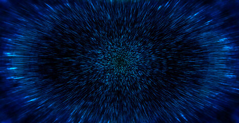 Warp Speed Drive in Deep Space | Warping, at tremendous speed through space and time 3d render