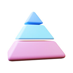 3d illustration of pyramid chart on white background.Suitable for ui ux design.