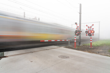 Foggy morning whit train