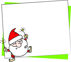 Vector illustration cartoon Santa Claus snowman Christmas card frame series