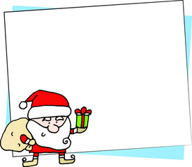 Vector illustration cartoon Santa Claus snowman Christmas card frame series