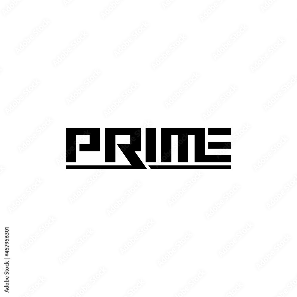 Sticker prime word, company logo design.