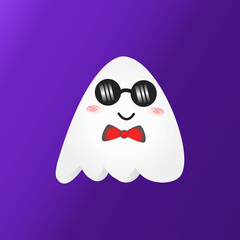 Cute and cool ghost in halloween party