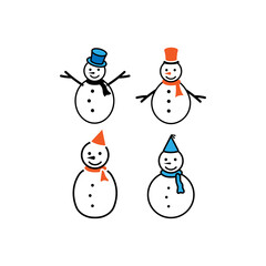 Snowman icon set design illustration vector template