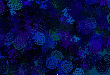 Dark Blue, Green vector texture with abstract forms.