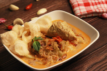 Indonesian Traditional Food "Lontong Sayur"