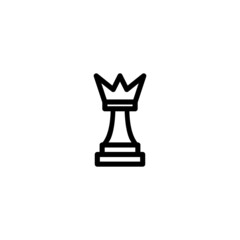 Chess Queen Sport Monoline Symbol Icon Logo for Graphic Design, UI UX, Game, Android Software, and Website.