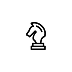 Chess Knight Sport Monoline Symbol Icon Logo for Graphic Design, UI UX, Game, Android Software, and Website.