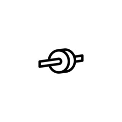 Gym Wheel Roller Sport Monoline Symbol Icon Logo for Graphic Design, UI UX, Game, Android Software, and Website.