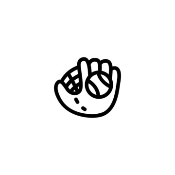 Baseball Glove Sport Monoline Symbol Icon Logo for Graphic Design, UI UX, Game, Android Software, and Website.