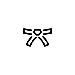 Martial Art Belt Sport Monoline Symbol Icon Logo for Graphic Design, UI UX, Game, Android Software, and Website.
