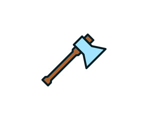 Axe line icon. Vector symbol in trendy flat style on white background. Travel sing for design.