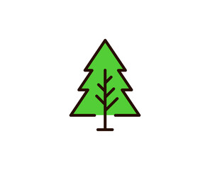 Christmas tree premium line icon. Simple high quality pictogram. Modern outline style icons. Stroke vector illustration on a white background. 