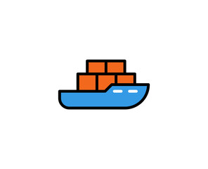 Ship line icon. Vector symbol in trendy flat style on white background. Commerce sing for design.