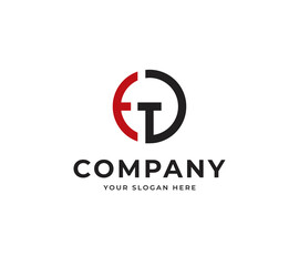 Obraz premium Letter ET vector logo design. Creative minimalist abstract logo design