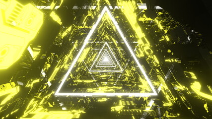 VJ トンネル ネオン 機械 三角 黄 [別Verあり]