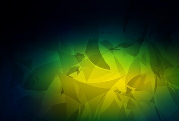 Dark Blue, Green vector template with chaotic poly shapes.