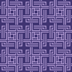 Japanese Square Maze Weave Vector Seamless Pattern