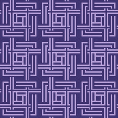Japanese Square Maze Weave Vector Seamless Pattern