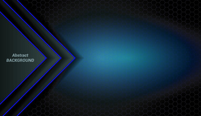hexagon abstract background design combined with blue and black gradient colors