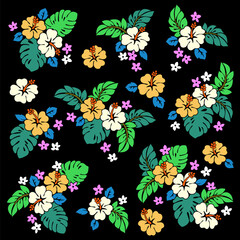 Tropical flower vector illustration material collection,